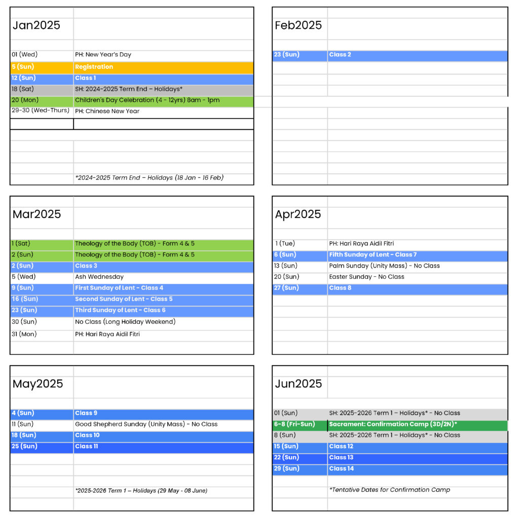 Good Shepherd Church Catechetical Calendar 2025 Good Shepherd Church