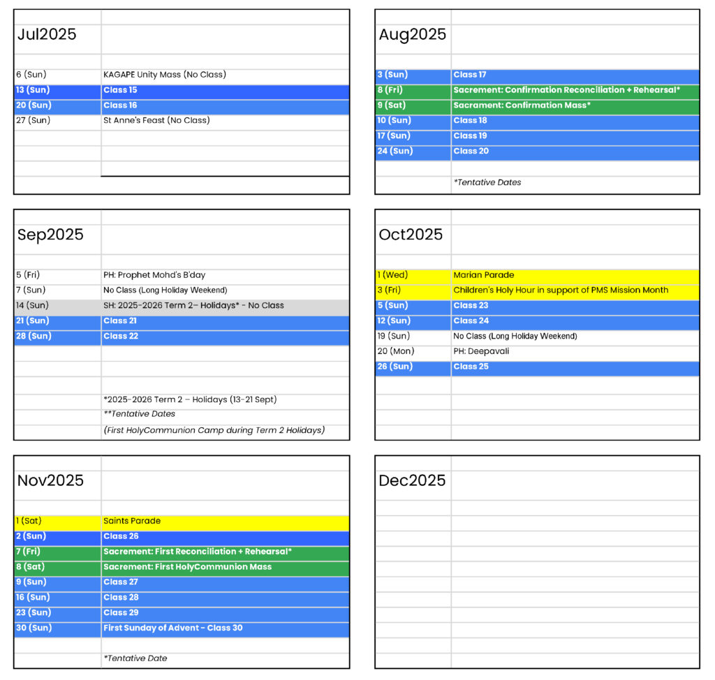 Good Shepherd Church Catechetical Calendar 2025 Good Shepherd Church