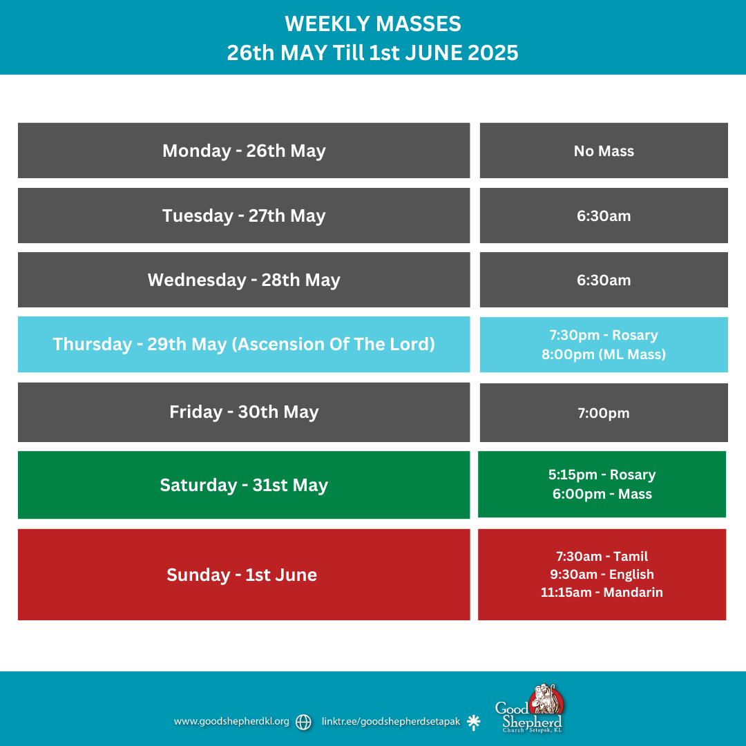 WEEKLY MASSES 26th Till 1st June WEEKLY MASSES 26th Till 1st June